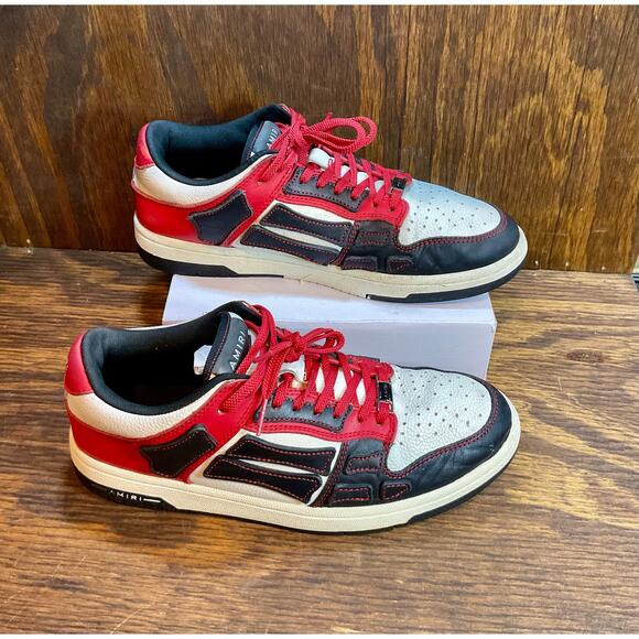 Amiri Skeleton Low Top Red White And Black mens Size 8 (41) good condition main image 5